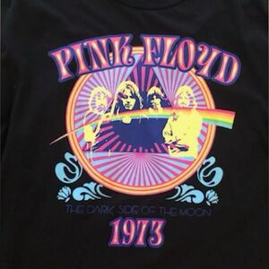 Pink Floyd Long Sleeve Graphic T-Shirt Black Rock Band Tee Women's 2XL 70s Retro
